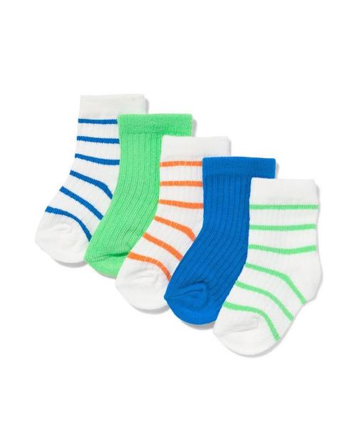 HEMA Babysokken rib strepen - 5 paar multicolor, Kinderen en Baby's, Babykleding | Overige, Nieuw, Verzenden