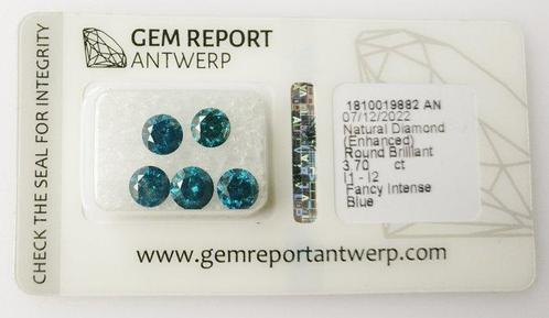 5 pcs Diamant (Kleurbehandeld) - 3.70 ct - Rond - P1 - Gem, Sieraden, Tassen en Uiterlijk, Edelstenen