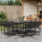 vidaXL 9-delige Tuinset poly rattan zwart, Tuin en Terras, Tuinsets en Loungesets, Nieuw, 8 zitplaatsen, Tuinset, Verzenden