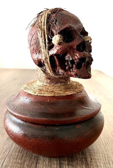 schedel Schedel op een standaard - Craneun - 20 cm - 15 cm -, Antiek en Kunst, Curiosa en Brocante