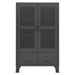 Opbergkast industrieel 70x40x115 cm metaal antracietkleurig