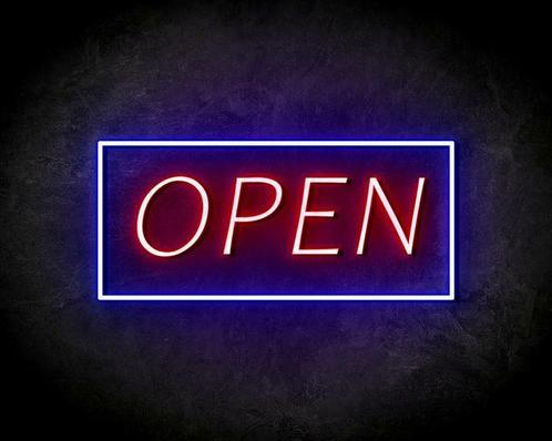 OPEN VIERKANT neon sign - LED neon reclame bord, Zakelijke goederen, Overige Zakelijke goederen, Verzenden
