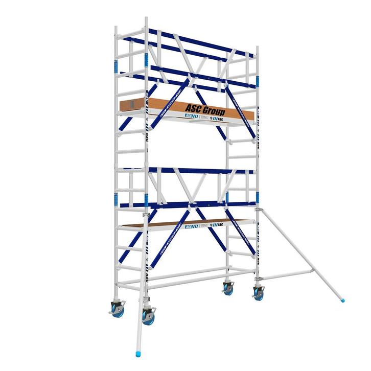 AGS Pro rolsteiger ASC 75 x 250 x 5,2wh tweezijdig, Doe-het-zelf en Verbouw, Steigers, Rolsteiger of Kamersteiger, Nieuw, 5 meter of hoger