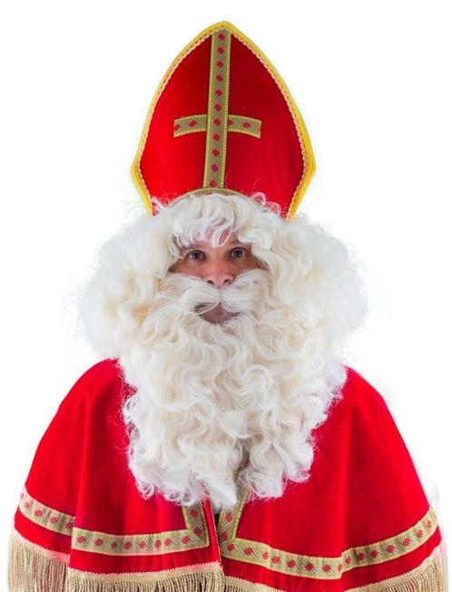 Sinterklaas Pruik en Baard Hernani, Kleding | Heren, Carnavalskleding en Feestkleding, Nieuw, Ophalen of Verzenden