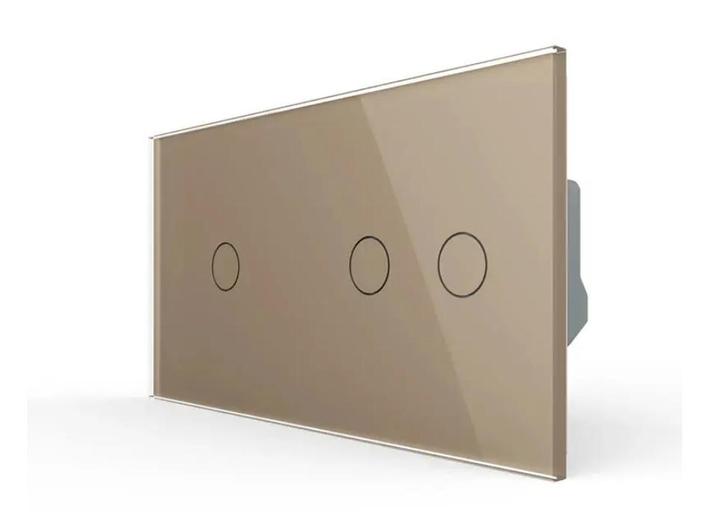 Livolo Touchscreen Schakelaar | Goud | 1+2 | Aan/Uit, Doe-het-zelf en Verbouw, Elektra en Kabels, Schakelaar, Nieuw, Ophalen of Verzenden