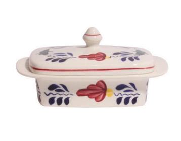 Boerenbont Botervloot met deksel (Boerenbont servies) beschikbaar voor biedingen