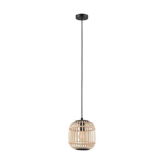 EGLO Bordesley Hanglamp - 1 lichts - Ø21cm. - E27 - bamboe,, Huis en Inrichting, Lampen | Hanglampen, Nieuw, 75 cm of meer