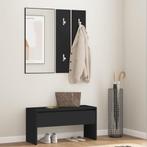 vidaXL Garderobe set bewerkt hout zwart, Huis en Inrichting, Verzenden, Nieuw