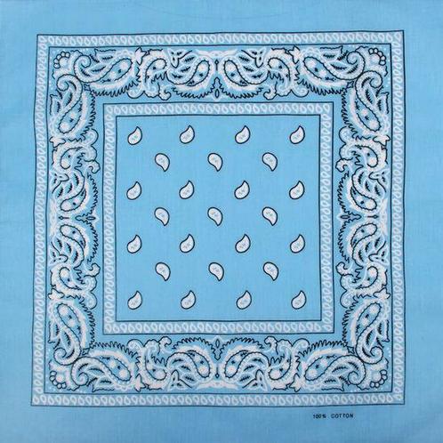Bandana Zakdoek Paisley Print Licht Blauw, Sieraden, Tassen en Uiterlijk, Uiterlijk | Haarverzorging, Verzenden