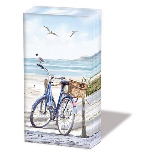 1 Pakje papieren zakdoeken - Bike at the beach, Hobby en Vrije tijd, Knutselen, Ophalen of Verzenden