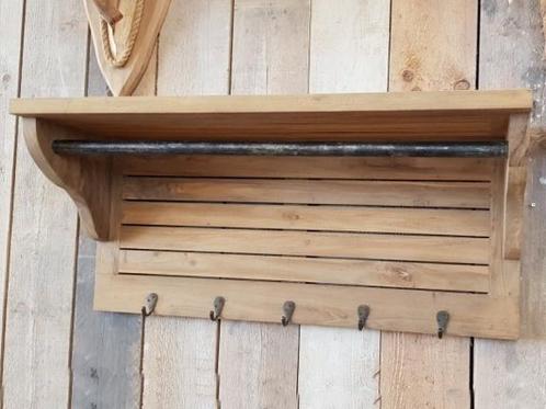 Teak wandkapstok 100cm - Naturel, Huis en Inrichting, Badkamer | Badkamermeubels, 25 tot 50 cm, Nieuw, Overige typen, Minder dan 100 cm