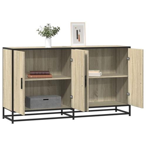 vidaXL Dressoir 134x35x76 cm bewerkt hout sonoma, Huis en Inrichting, Kasten | Dressoirs, 25 tot 50 cm, Nieuw, Minder dan 50 cm