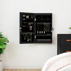 vidaXL Sieradenkast met spiegel en LED wandgemonteerd zwart, Huis en Inrichting, Woonaccessoires | Spiegels, Verzenden, Nieuw