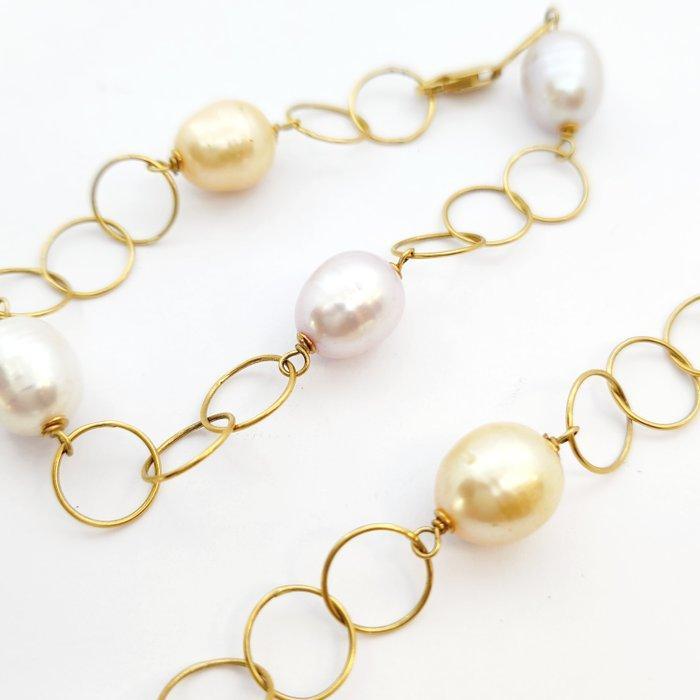 2-delige sieradenset - 18 karaat Geel goud Parel, Sieraden, Tassen en Uiterlijk, Antieke sieraden