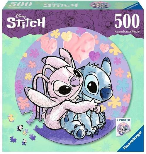 Disney Stitch Ronde Puzzel (500 stukjes) | Ravensburger -, Hobby en Vrije tijd, Denksport en Puzzels, Nieuw, Verzenden