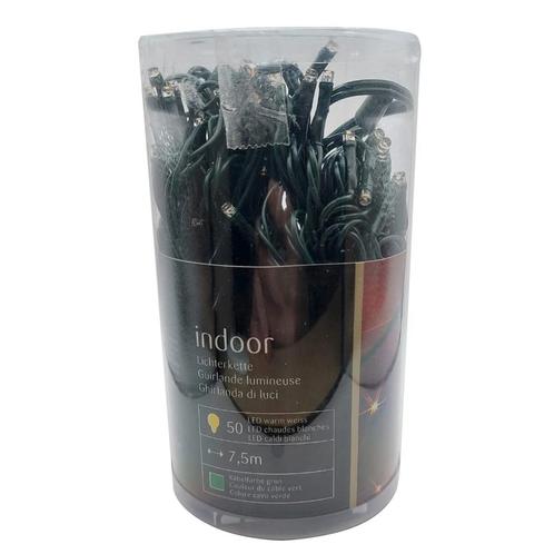 Kerstverlichting met trafo - 50 LEDs - Indoor - 7.5 meter -, Diversen, Kerst, Nieuw, Verzenden