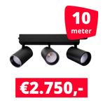 LED Railverlichting Tripolore Zwart 10 spots + 10M rails, Ophalen of Verzenden