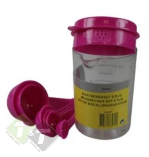 Maatbeker Set 8 Delig, 500ml(0.5 Liter), Roze, Benson, Auto diversen, Autogereedschap, Nieuw, Ophalen of Verzenden