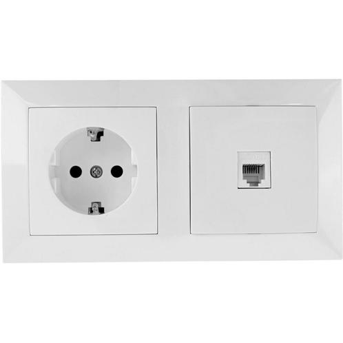 Telefoon Contactdoos - Wandcontactdoos - Aigi Cika - Inbouw, Tuin en Terras, Buitenverlichting, Overige typen, Nieuw, Led, Kunststof