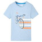 vidaXL Kindershirt 128 gemêleerd zachtblauw, Verzenden, Nieuw