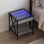 vidaXL Nachtkastje met Infinity LED 40x40x49 cm grijs sonoma, Verzenden, Nieuw, Hout