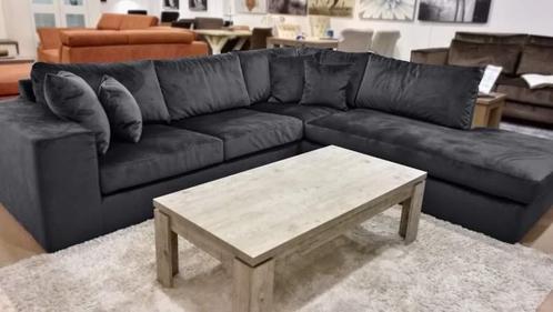Hoekbank Loenen - hoekbanken - Antraciet, Huis en Inrichting, Banken | Sofa's en Chaises Longues, Nieuw, Stof
