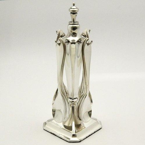 Art Deco Carrousel met 12 identieke theelepeltjes - ZELDZAAM, Antiek en Kunst, Antiek | Goud en Zilver
