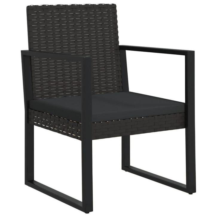 Loungestoel zwart polyrattan | retourdeal 71% korting, Huis en Inrichting, Fauteuils, 50 tot 75 cm, Minder dan 75 cm, Nieuw, Riet of Rotan