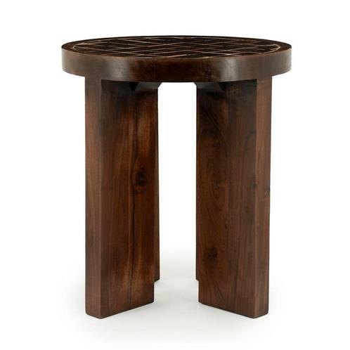 *WOONWINKEL* By-Boo TiledUp Bijzettafel Hout Met Tegeltjes, Huis en Inrichting, Tafels | Bijzettafels, Nieuw, Verzenden