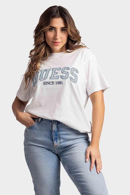 Guess College T-Shirt Dames Wit, Kleding | Heren, Truien en Vesten, Wit, Nieuw, Verzenden