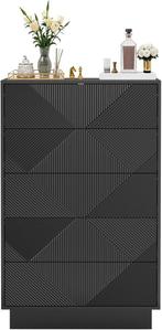 Commode - Dressoir - Ladekast - 60x33,5x94 cm - Zwart - UEV, Verzenden, Zo goed als nieuw