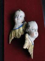 sculptuur, 2 x freche Barock Engel, Putten, Cherubim - 24 cm, Antiek en Kunst
