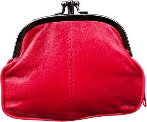 Dames Knip Beursje Medium Portemonnee Dames M Echt Leer Rood, Sieraden, Tassen en Uiterlijk, Portemonnees, Rood, Nieuw, Overige merken