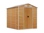Veiling - VidaXL metalen tuinschuur houtlook 215x191x198cm, Tuin en Terras, Tuinhuizen, Nieuw