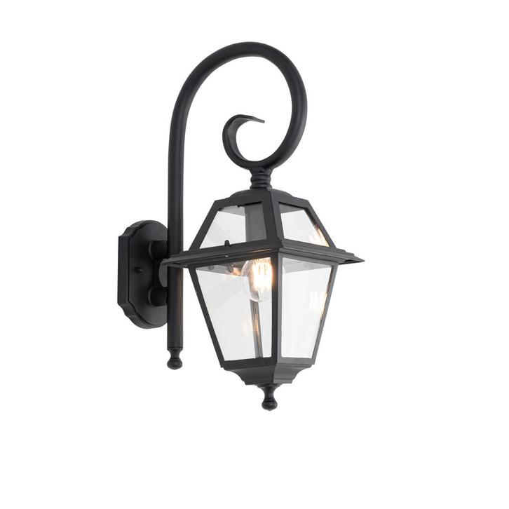 Klassieke buiten wandlantaarn zwart IP44 - Berta, Tuin en Terras, Buitenverlichting, Nieuw, 50 tot 250 watt