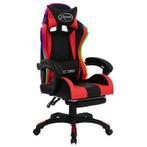 vidaXL Racestoel met RGB LED-verlichting kunstleer rood en z, Nieuw, Bureaustoel, Gaming bureaustoel, Ophalen