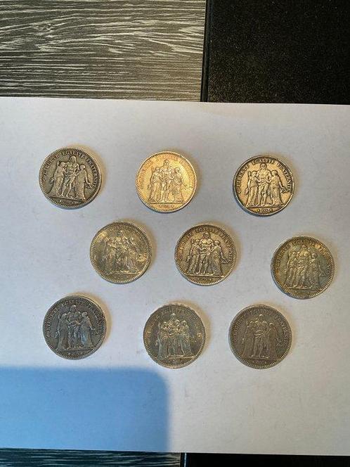 Frankrijk. 5 Francs 1873 a 1877 Hercule (lot de 9 monnaies), Postzegels en Munten, Munten | Europa | Euromunten
