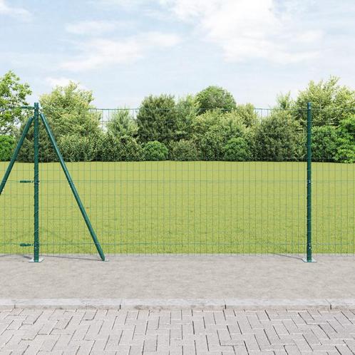 vidaXL Euro hek met 7 flenspalen 1,2x10 m gegalvaniseerd, Tuin en Terras, Schuttingen, Nieuw, IJzer, Verzenden