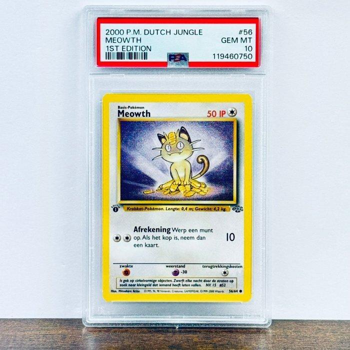 Pokémon Graded card - 1st Edition Jungle - Meowth 56 -, Hobby en Vrije tijd, Verzamelkaartspellen | Pokémon