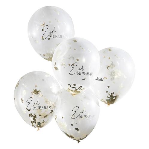 Ramadan Ballonnen Eid Mubarak 30cm 5st, Hobby en Vrije tijd, Feestartikelen, Nieuw, Verzenden