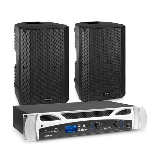 Vonyx set met 2x passieve speakers en versterker - 800W - 12, Audio, Tv en Foto, Luidsprekers, Nieuw, Verzenden