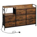 Ladekast met 8 Lades en Laadstation – Vintage Hout Design, Huis en Inrichting, Kasten | Ladekasten, 100 tot 150 cm, Verzenden