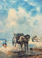 J. Kersbergen (XX) - Sfeervol zeegezicht – olieverf op