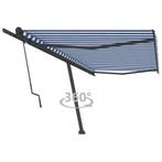 vidaXL Luifel vrijstaand automatisch 500x350 cm blauw en wit, Tuin en Terras, Zonneschermen, Verzenden, Nieuw