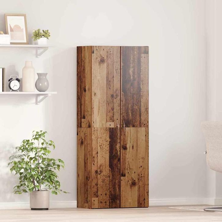 vidaXL Kantoor kast met plank Oud hout 60 x 32 x 153 Bewerkt, Huis en Inrichting, Kasten | Roldeurkasten en Archiefkasten, Nieuw