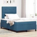 vidaXL Boxspringbed met matras Donkerblauw 120 x 190 cm, Huis en Inrichting, Slaapkamer | Bedden, Verzenden, Nieuw, Stof