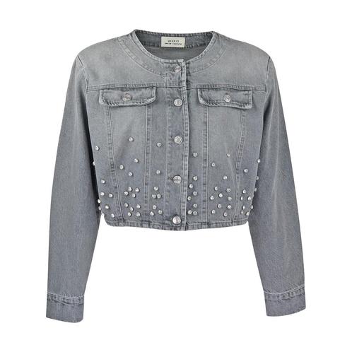 Vicolo • grijs denim jasje cropped • L, Kleding | Dames, Truien en Vesten, Grijs, Nieuw, Maat 42/44 (L), Verzenden