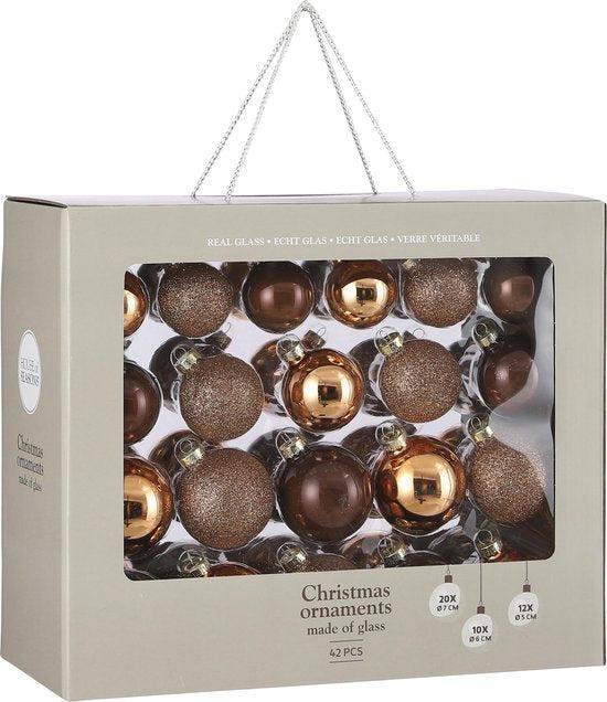 2dekans | House of Seasons Kerstballen Set - 42 Stuks - Ø7, Diversen, Kerst, Zo goed als nieuw, Ophalen of Verzenden