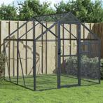 Volière Vogelkooi 1,79x2x1,85 m aluminium antracietkleurig