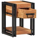 vidaXL Nachtkastje met lade Bruin 30 x 30 x 40 cm Massief, Huis en Inrichting, Minder dan 45 cm, Verzenden, Nieuw, Minder dan 55 cm